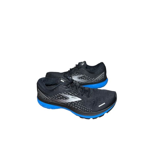 Brooks ghost 13 Black Running Shoe with Blue Midsole Accent size 12 main image 4